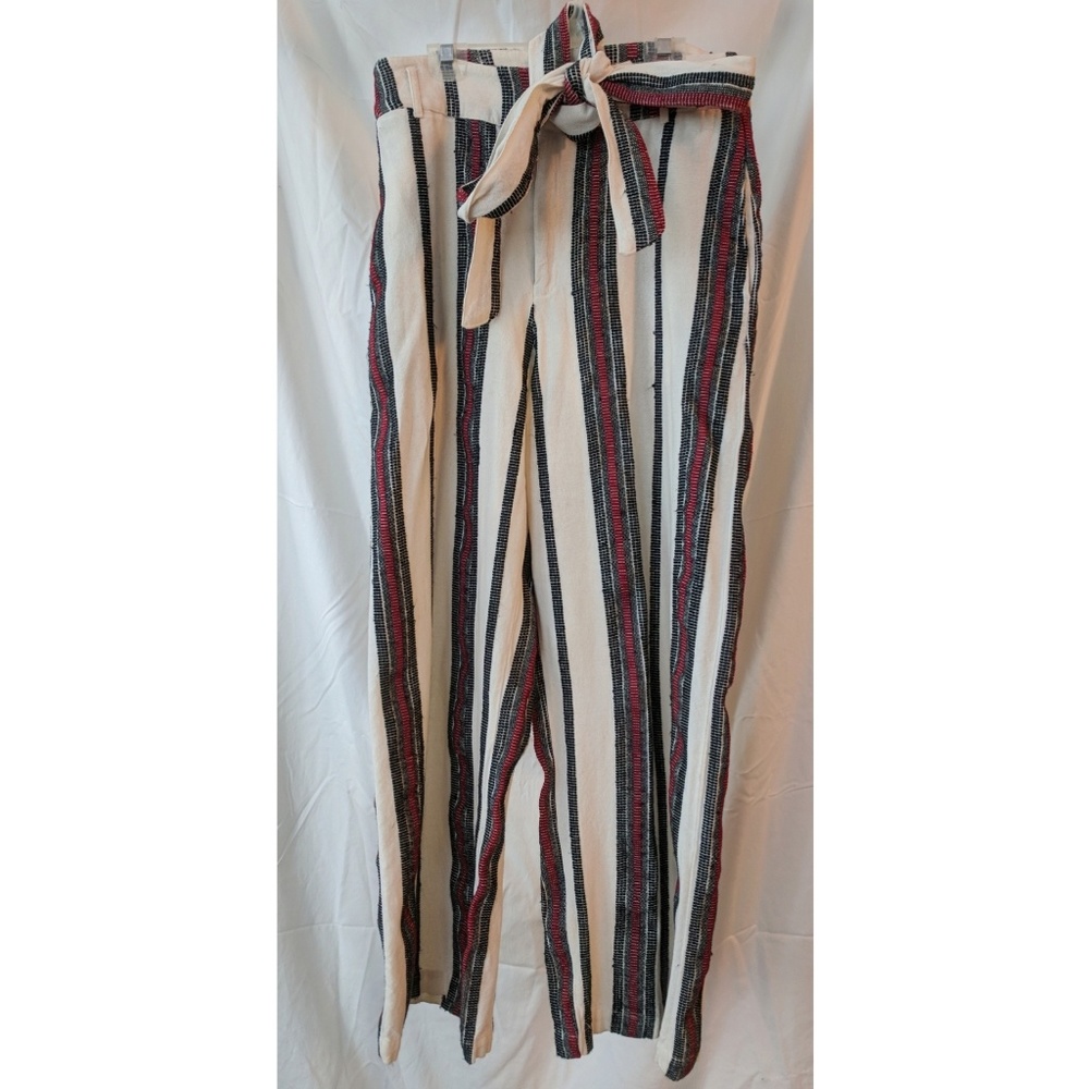 Wide-leg striped pants